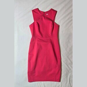 Calvin Klein Hot Pink Sheath Dress w/ Gold Zipper – Size 4